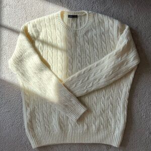 Brandy Melville cream colored cable knit sweater